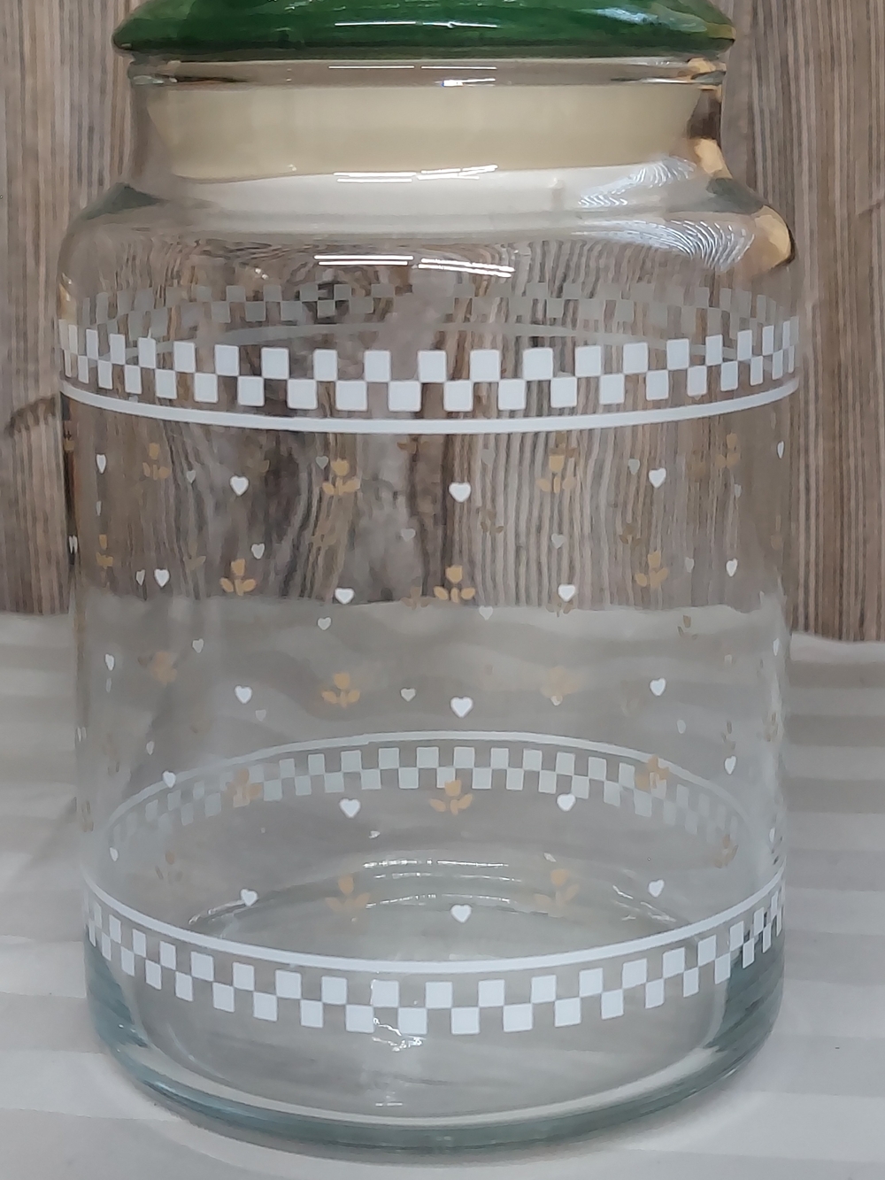 Vintage Glass Treat Jar with Ceramic Sheep Topper Lid- Cottagecore Farmhouse - Picture 5 of 7